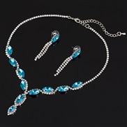 (silvery +)drop crystal diamond necklace earrings set  wedding bride Clothing
