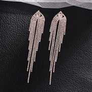 ( Gold)Korean style long style earrings temperament tassel claw chain crystal Rhinestone ear stud female bride earring 