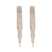 ( Gold)silver temperament super long style tassel earrings woman  occidental style Rhinestoneearrings earring