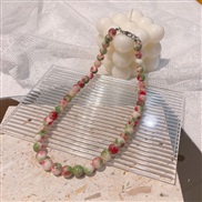 ( red necklace)Korea candy colors beads beads necklace sweet lovely woman wind samll clavicle chain