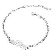 ( Silver)stainless steel elephant bracelet woman Korean style brief woman student stainless steel animal lady bracelet