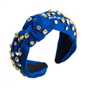 ( sapphire blue ) Headband occidental style Cloth Headband fully-jewelled temperament width