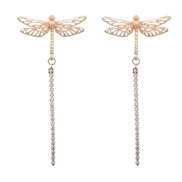 ( Gold)spring long style earrings Alloy diamond earring woman occidental style exaggerating insect animal Earring