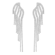 ( Silver)occidental style claw chain earrings Alloy diamond earring super exaggerating Earringearrings