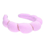 (purple)spring spring color velvet Headband occidental style Headband woman trend width head buckle