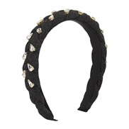 ( black)F pure color twisted weave Rhinestone Headband  wind samll brief high personality retro Headband