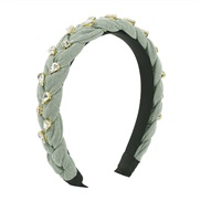 (Ligh  green)F pure color twisted weave Rhinestone Headband  wind samll brief high personality retro Headband