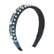 ( blue)F occidental style retro velvet Headband  palace wind exaggerating Pearl diamond temperament elegant Headband