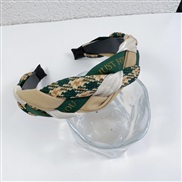 ( green) retro high Headband brief fashion pattern width temperament all-Purpose Headband woman