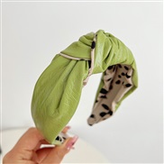 ( green ) occidental style leopard widthPU cortex Headband fashion black Headband woman