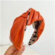 ( orange ) occidental style leopard widthPU cortex Headband fashion black Headband woman
