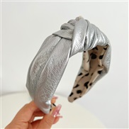 ( Silver ) occidental style leopard widthPU cortex Headband fashion black Headband woman