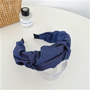 ( Navy blue )spring summer width Cowboy Headband blue Cloth all-Purpose Headband fashion