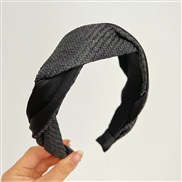 ( black )Korean style color twisted high Headband high temperament all-Purpose summer Headband head