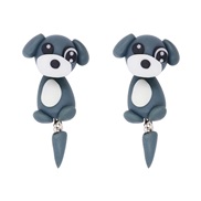 (5681 )lovely animal color samll dog ear stud creative women Earring earrings
