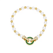 ( green)occidental styleins wind Pearl bracelet woman retro temperament beads loversbrk