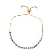 (purple)occidental style wind retro samll  embed color zircon bracelet womanbrk