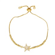 ( white)lovers bracelet  occidental style brief embed zircon star Five-pointed star braceletbrk