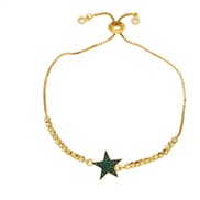 ( green)lovers bracelet  occidental style brief embed zircon star Five-pointed star braceletbrk