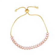 ( Pink)occidental style wind high color zircon bracelet brief fashion personality samll all-Purpose womanbra