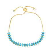 (blue )occidental style wind high color zircon bracelet brief fashion personality samll all-Purpose womanbra