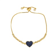 ( blue) occidental style all-Purpose fashion heart-shaped bracelet woman retro samll love braceletbra