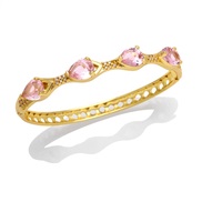 ( Pink) occidental style personality fashion all-Purpose Ladies wind flash diamond zircon opening banglebra