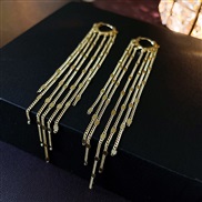 ( Gold Tassels)elegant Metal sequin chain tassel buckle Korea samll fashion brief long style personality temperament La