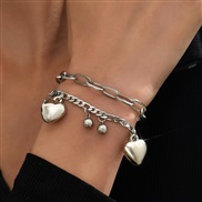 fashion conciseOL stainless steel love personality woman bracelet