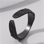 fashion concise black wings opening temperament ring