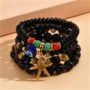 occidental style fashion black multilayer starfish temperament woman bracelet