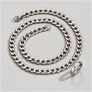 stainless steel chain man necklace surface ring set