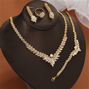(SZ 6 5jinse) occidental style Korean brief banquet necklace earrings ring bracelet set woman
