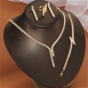 (SZ 6 6jinse) occidental style Korean brief banquet necklace earrings ring bracelet set woman
