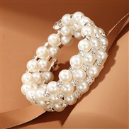 (BZ1855baise 3) occidental style personality fashion Pearl opening bangle all-Purpose twining width woman