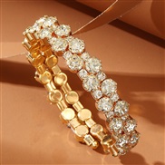 (BZ1852jinse) occidental style retro temperament personality diamond multilayer fashion bangle trend