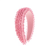 ( Pink) Headband Korean style wind pure handmade exaggerating velvet Beads Headband width sweet day Headband