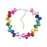 ( Color)necklace exaggerating occidental style necklace fully-jewelled woman Round glass diamond diamond banquet