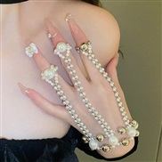 (  white)Pearl beads ring bracelet fashion samll personality exaggerating