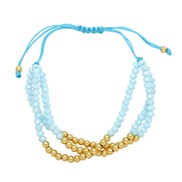 ( light blue )Bohemian style three layer bracelet samll handmade beads bracelet womanbra