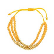 ( yellow)Bohemian style three layer bracelet samll handmade beads bracelet womanbra