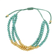 (blue )Bohemian style three layer bracelet samll handmade beads bracelet womanbra