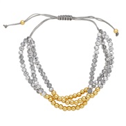 ( gray)occidental style crystal bronze weave bracelet woman  handmade beads three layer braceletbra