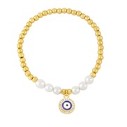 ( blue)occidental style Pearl beadsins samll eyes braceletbrb