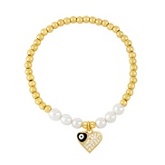 ( black)ins wind fashion heart-shaped eyes bracelet occidental style samll Pearl beads braceletbrb