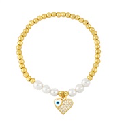 ( white)ins wind fashion heart-shaped eyes bracelet occidental style samll Pearl beads braceletbrb