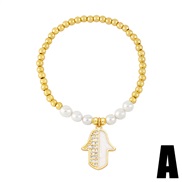 (A)ins wind samll cross Pearl bracelet woman occidental style fashion fashionbrb