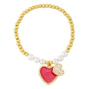 ( red)occidental styleins wind multicolor enamel love Pearl bracelet personality brief womanbrb