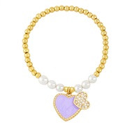 (purple)occidental styleins wind multicolor enamel love Pearl bracelet personality brief womanbrb