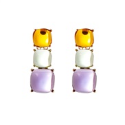 ( Color)occidental style brief fashion transparent resin half earrings exaggerating retro wind personality temperament 